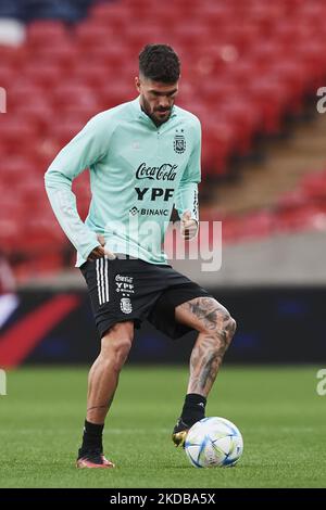 Rodrigo de Paul of Atletico de Madrid with the ball during the Copa El ...