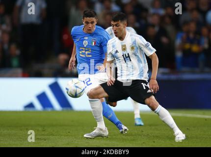 LONDON, ENGLAND - JUNE 01:Nahuel Molina of Argentina during Finalissima  Conmebol - UEFA Cup of Champions between Italy and Argentina at Wembley  Stadi Stock Photo - Alamy