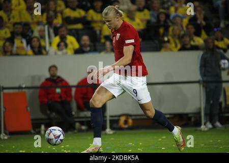 Norway’s Erling Haaland during Sunday's football match in the Nations League, division B, group 4, between Sweden and Norway at the Stadium Friends Arena in Solna. (Photo by Reinaldo Ubilla/NurPhoto) Stock Photo