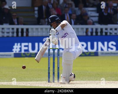 England's Joe Root(Yorkshire) during INSURANCE TEST SERIES 1st Test, Day 3,(Day 3 of 5) between England against New Zealand at Lord's Cricket Ground, London on 04th June , 2022 (Photo by Action Foto Sport/NurPhoto) Stock Photo