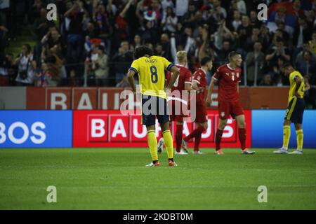 Sweden's Jens Cajuste after Thursday's football match in the Nations League, division B, group 4, between Sweden and Serbian at the Stadium Friends Arena in Stockholm. (Photo by Reinaldo Ubilla/NurPhoto) Stock Photo