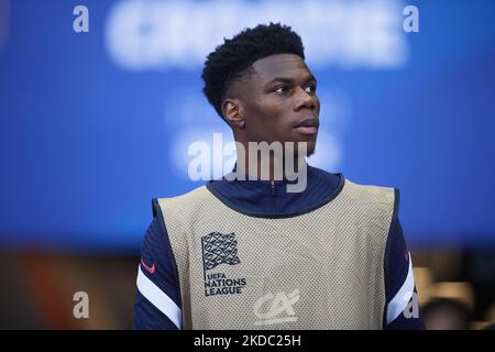 Aurelien Tchouameni (Real Madrid) of France prior the UEFA Nations League League A Group 1 match between France and Croatia at Stade de France on June 13, 2022 in Paris, France. (Photo by Jose Breton/Pics Action/NurPhoto) Stock Photo