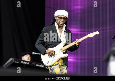 LANDGRAAF, NETHERLANDS - JUNE 19: Nile Rodgers & Chic performs live at Pinkpop Festival 2022 on June 19, 2022 in Megaland Landgraaf, Netherlands. (Photo by Roberto Finizio/NurPhoto) Stock Photo