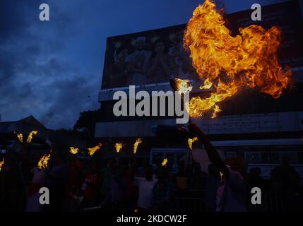 People are protesting against rising living costs, amid the country’s economic crisis, in Colombo on June 27, 2022. Stock Photo