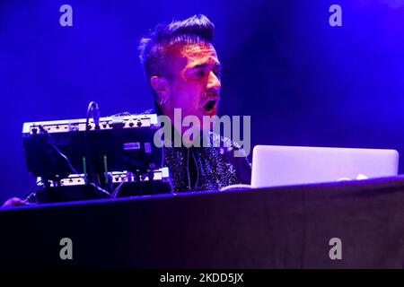 Maurizio Lobina of Eiffel 65 in concert at Ippodromo Snai in Milano, Italy, on July 4 2022 (Photo by Mairo Cinquetti/NurPhoto) Stock Photo