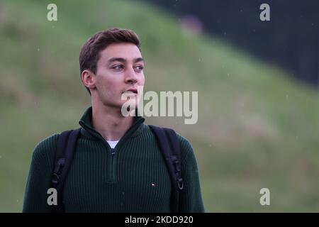 Mercedes' George Russell arrives at the Circuit of The Americas in ...