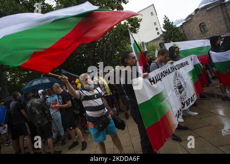 Protest in front of the Presidency building on 8 July 2022 in Sofia, Bulgaria, against forming a new government within the existing national assembly. (Photo by Hristo Vladev/NurPhoto) Stock Photo