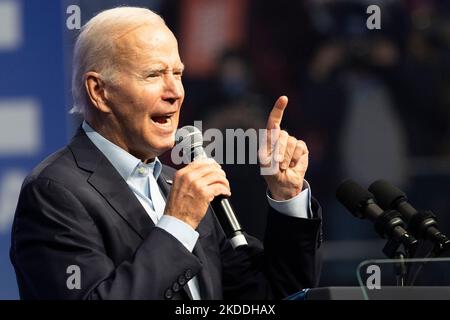 Philadelphia, USA. 05th Nov, 2022. President Joe Biden speaks on stage ...