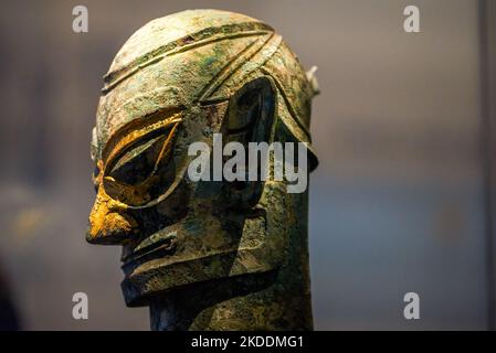 Exquisite Bronze Artifacts from Bashu and Sichuan Regions in Ancient China Stock Photo