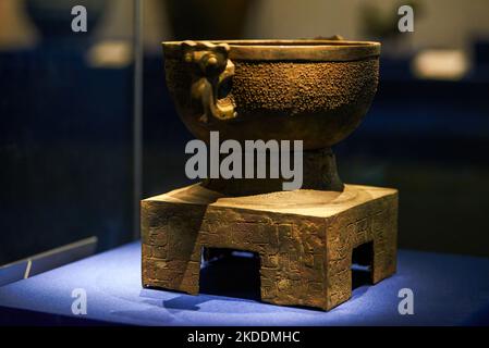 Exquisite Bronze Artifacts from Bashu and Sichuan Regions in Ancient China Stock Photo