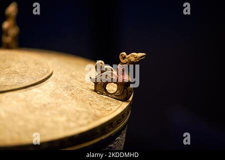 Exquisite Bronze Artifacts from Bashu and Sichuan Regions in Ancient China Stock Photo