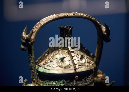 Exquisite Bronze Artifacts from Bashu and Sichuan Regions in Ancient China Stock Photo