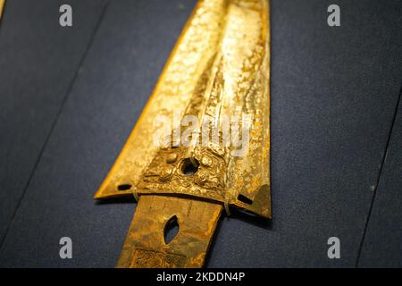 Ancient Chinese Jade Weapon Relics Stock Photo