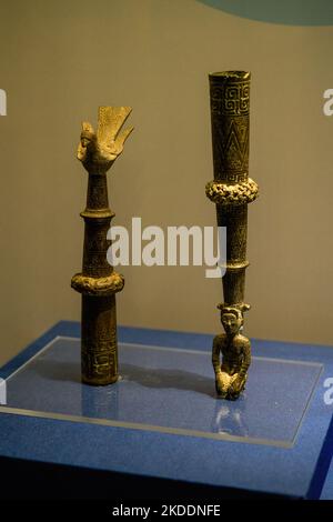 Ancient Chinese bronze weapon relics Stock Photo