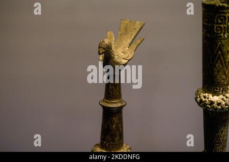 Ancient Chinese bronze weapon relics Stock Photo