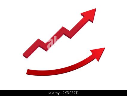 graphics design red arrow up with white background vector illustration Stock Vector
