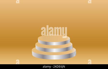 3D Stage Podium golden background Stock Vector
