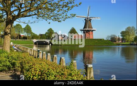 As early as 1214, the old town of Dokkum in what is now Friesland played a role in history, here on 7.05.2018, NDL, Netherlands Stock Photo