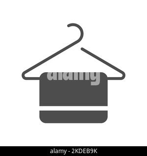 towel on hanger silhouette vector icon Stock Vector