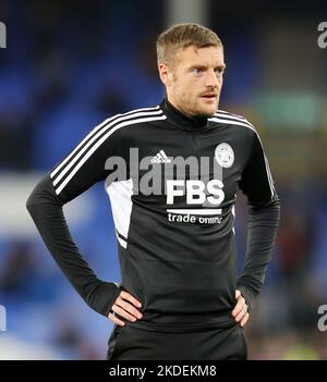 Liverpool, England, 5th November 2022. Jamie Vardy of Leicester City  during the Premier League match at Goodison Park, Liverpool. Picture credit should read: Lexy Ilsley / Sportimage Stock Photo