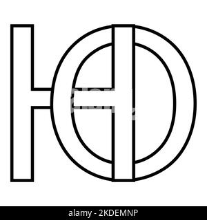 Logo sign ho oh icon, nft interlaced letters o h Stock Vector