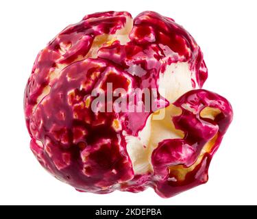 Colored fruity popcorn isolated on white background, clipping path, full depth of field Stock Photo