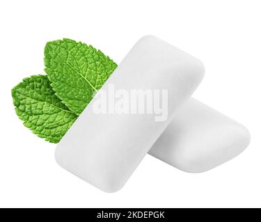 chewing gum isolated on white background, clipping path, full depth of field Stock Photo