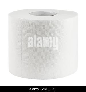 Toilet paper isolated on white background, clipping path, full depth of field Stock Photo
