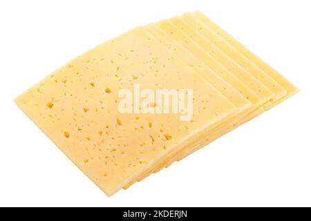 cheese slices, isolated on white background, clipping path, full depth of field Stock Photo