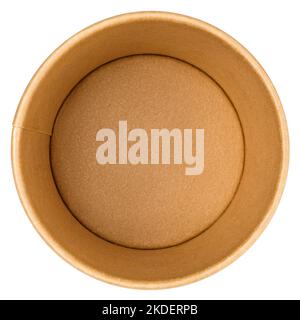 Eco paper tableware soup cup, food container, isolated on white background, clipping path, full depth of field Stock Photo