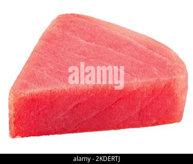 raw tuna steak, fish isolated on white background, clipping path, full depth of field Stock Photo