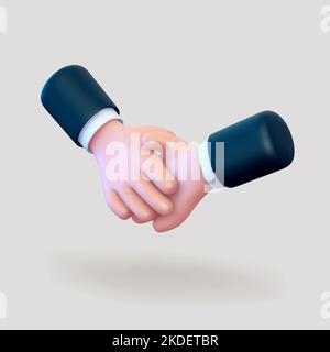 3D cartoon handshake gesture Stock Vector Image & Art - Alamy