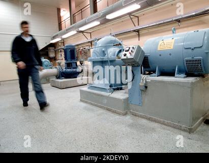 A business in a municipality, a purification plant that purifies water. Stock Photo