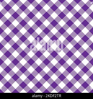 Seamless Viole White Traditional Gingham Pattern Fabric Texture for Design Stock Vector