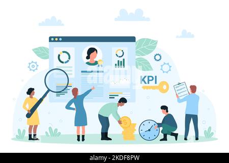 Kpi Data Report, Key Performance Indicators with Business Characters ...