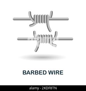 Barbed Wire icon. 3d illustration from war collection. Creative Barbed Wire 3d icon for web design, templates, infographics and more Stock Vector