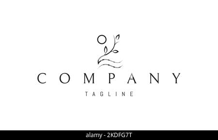 Vector logo on which an abstract image of a tree sprout with waves under it. Stock Vector
