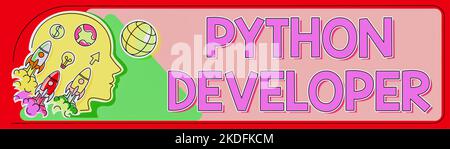 Writing displaying text Python Developer, Business showcase employees are rewarded for introducing suitable recruits Stock Photo
