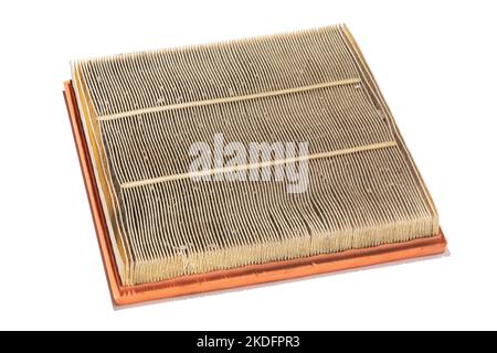 Old car air filter isolated on white background Stock Photo