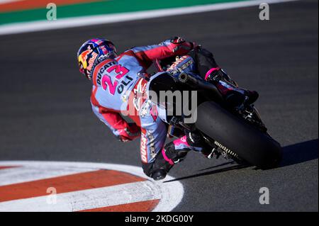 Valencia, Spain. 05th Nov, 2022. Enea Bastianini (Gresini Racing MotoGP) in action during the Gran Premio Motul de la Comunitat Valenciana at Ricardo Tormo Circuit. Credit: SOPA Images Limited/Alamy Live News Stock Photo