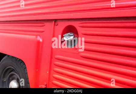 Westerland, Netherlands. October 2022. Close up shots of an old Citroen H from the 1960s. High quality photo Stock Photo