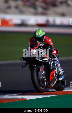 Valencia, Spain. 05th Nov, 2022. Aleix Espargaró (Aprilia Racing) seen in action during the Gran Premio Motul de la Comunitat Valenciana at Ricardo Tormo Circuit. (Photo by Germán Vidal/SOPA Images/Sipa USA) Credit: Sipa USA/Alamy Live News Stock Photo