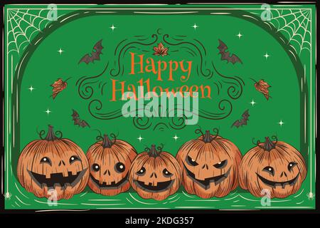 hand drawn halloween background vector design illustration Stock Vector