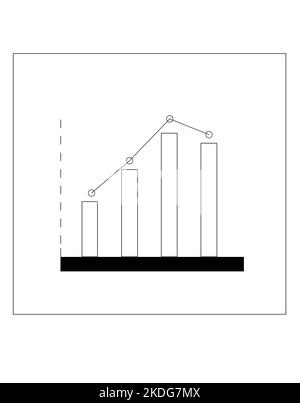 Statistics icons mono symbols. Black and white stock charts. Diagram. Thin line icon set target audience, graph, crisis, hierarchy, diagram, circle, s Stock Photo