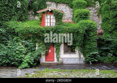 A house in the wall in Tallinn, Estonia Stock Photo