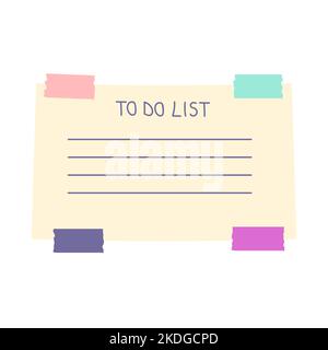 To do list template. Vector flat hand drawn illustration. Perfect for planning, notes and self-organization. Stock Vector