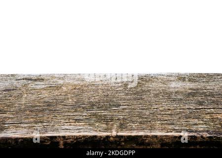 Beautiful texture empty brown wood table top texture on white background.For create product display or design key visual layout.clipping path Stock Photo