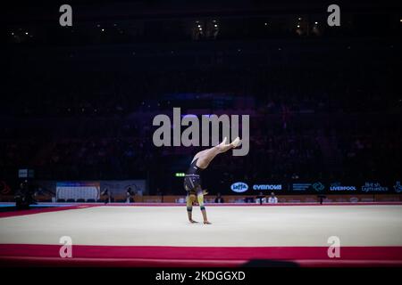 Liverpool, UK. 06th Nov, 2022. Liverpool, England, November 6th 2022 competes on the during the Apparatus Finals at the FIG World Gymnastics Championships at the M&S Bank Arena in Liverpool, England Dan O' Connor (Dan O' Connor/SPP) Credit: SPP Sport Press Photo. /Alamy Live News Stock Photo