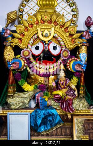 Jagannath is an incarnation of lord Vishnu and considered as the supreme god by the Hindus Stock Photo