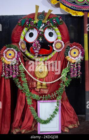 Jagannath is an incarnation of lord Vishnu and considered as the supreme god by the Hindus Stock Photo